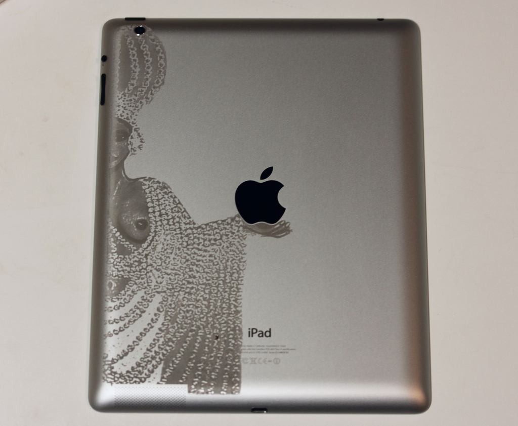 on Custom engraved iPad. 