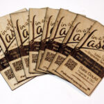 Laser engraved and cut wooden business cards