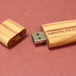 Laser engraved wooden flash drive