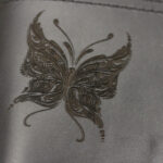 Laser etched leather wallet