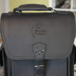 Logo engraved on Saddleback Leather Bag