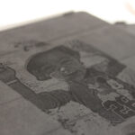 Photo on inside of black leather Smart Cover