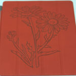 Flowers on Red Leather Smart Cover