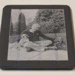 Photo laser-etched onto dark gray iPad Smart Case
