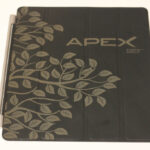 Lasered black leather iPad cover