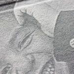 Close-up of photo on microfiber