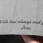 Inscription on inside of cover