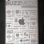 Logos engraved on white/silver iPad mini