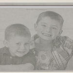 Photo engraved on inside of light gray smart cover