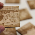 Photo engraved onto maple