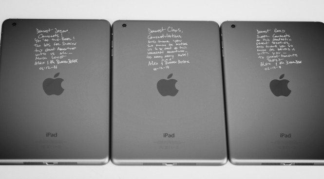 Personalized Notes Engraved on to iPads
