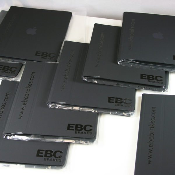Batch order of engraved iPad cases for EBC Brakes