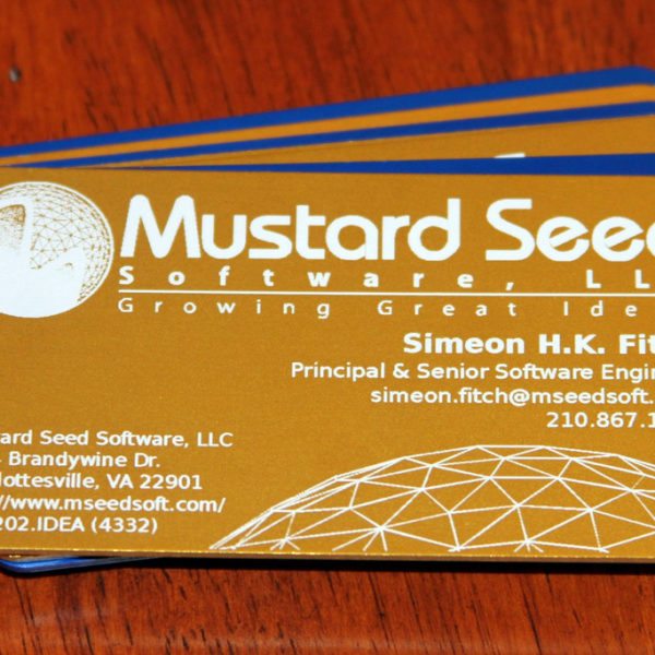 Laser engraved business cards