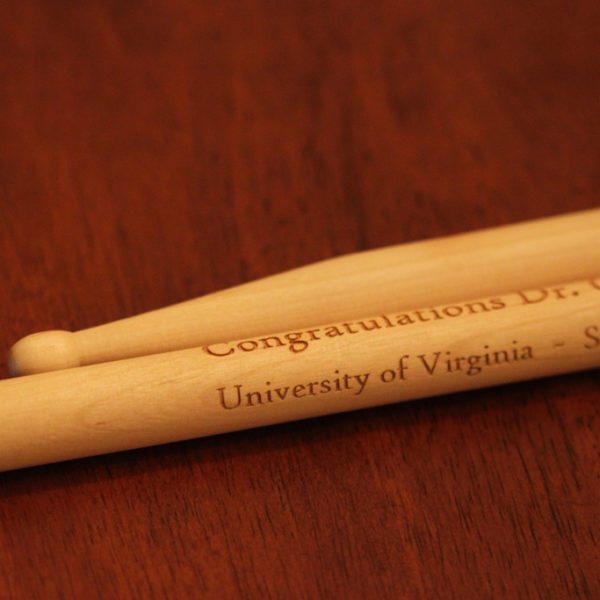 Laser engraved drum sticks