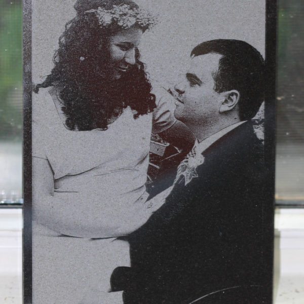 Laser engraved granite